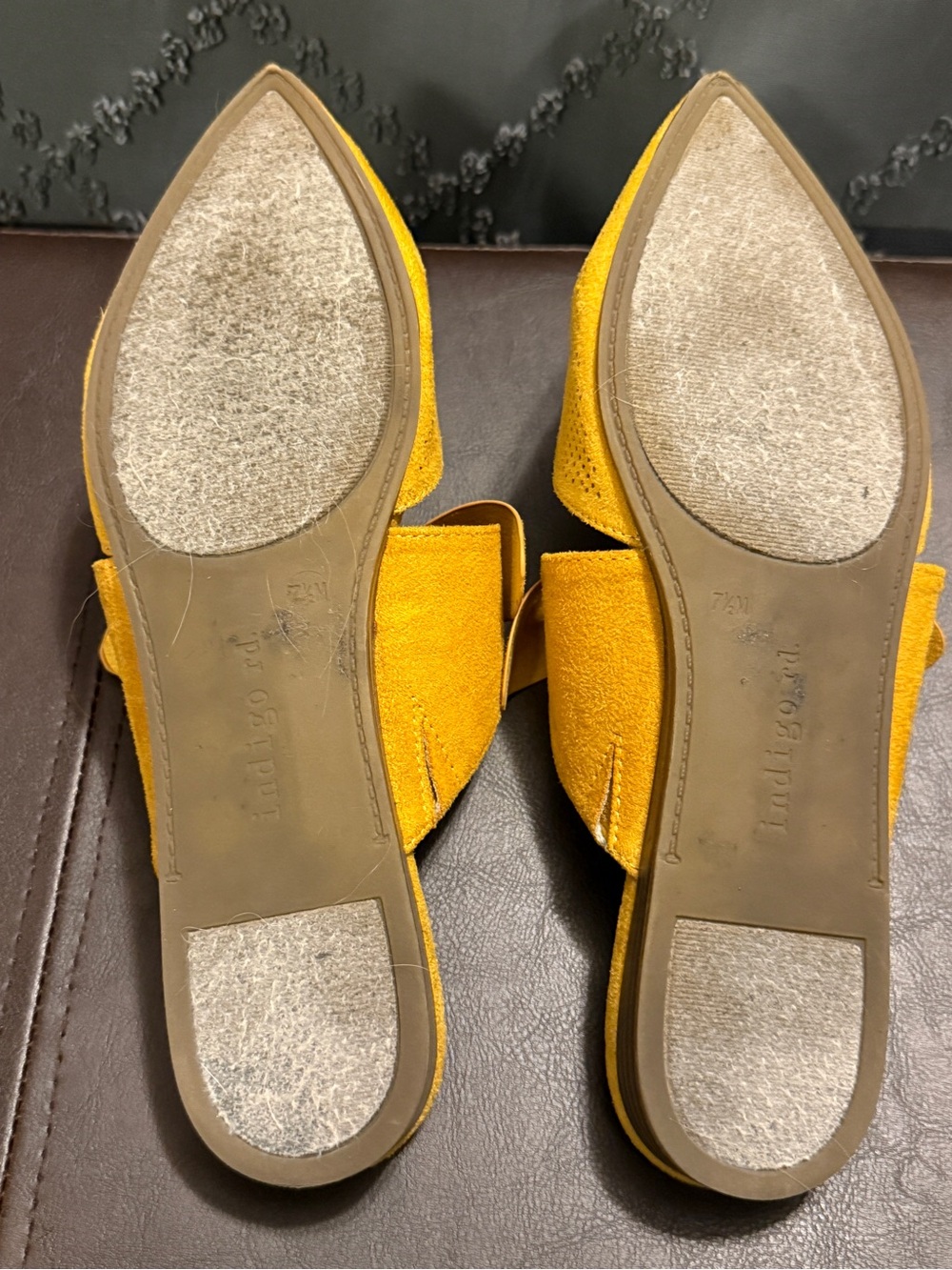 Indigo Road Yellow Bow Pointed-Toe Mules - Picture 5 of 6